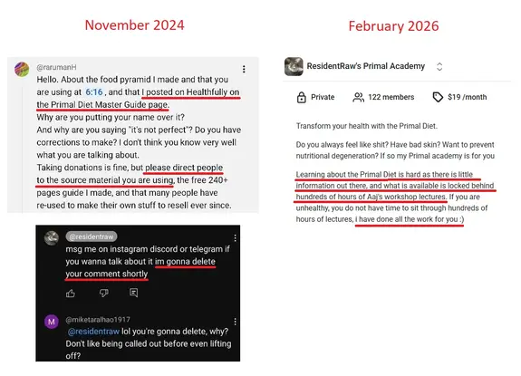 Collage of Residentraw content and claims