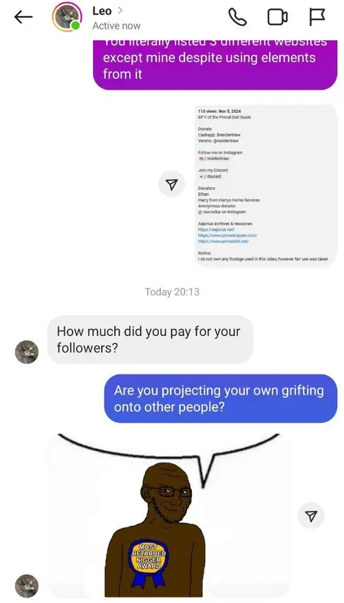 Second Instagram conversation screenshot with Residentraw