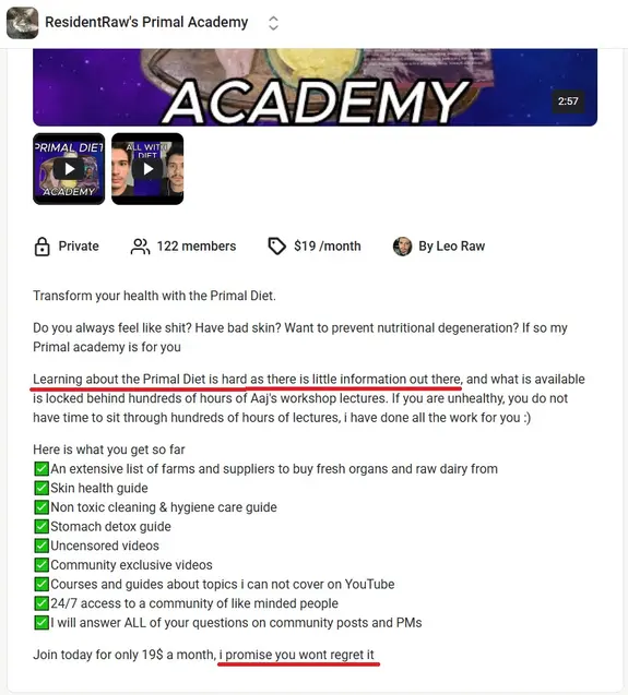 Screenshot of Residentraw Skool program material