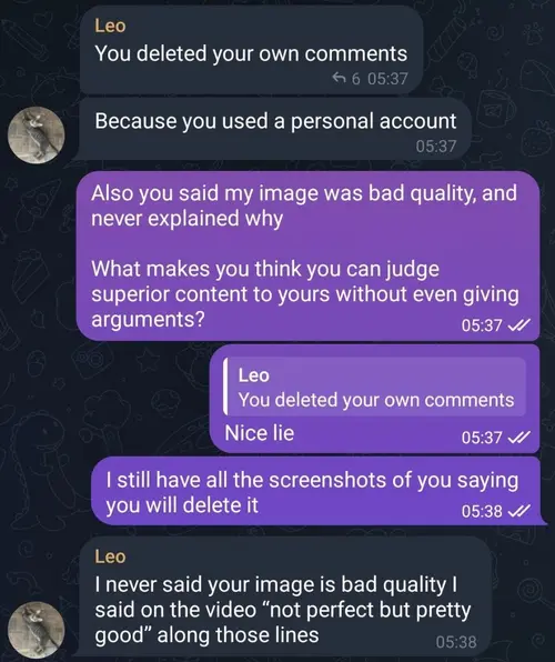 Telegram correction screenshot, second image