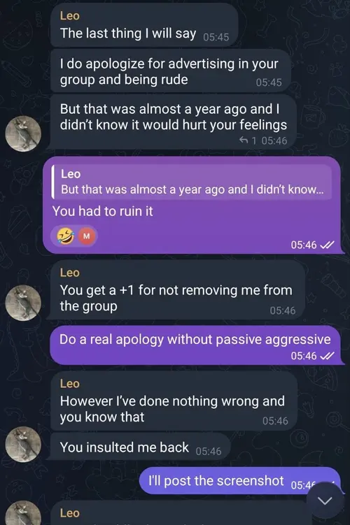 Telegram correction screenshot, fifth image