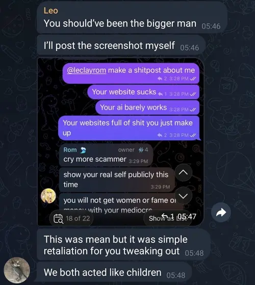 Telegram correction screenshot, sixth image