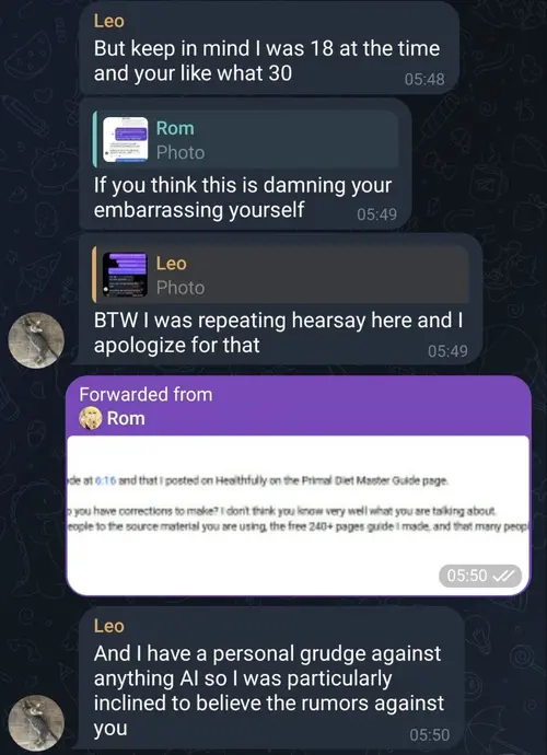 Telegram correction screenshot, additional sixth image